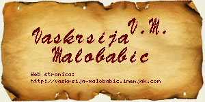 Vaskrsija Malobabić vizit kartica